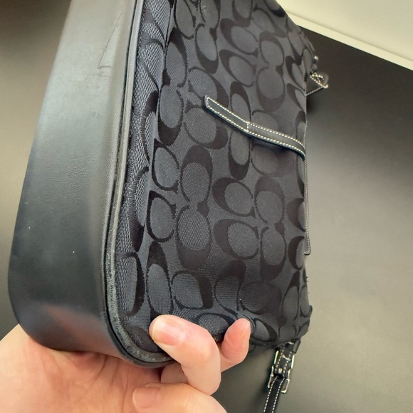 Vintage Coach Black Hampton Shoulder Bag y2k - Picture 13 of 13